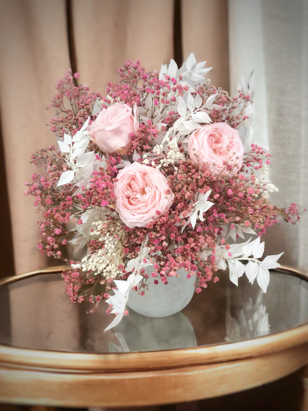 Bouquet avec roses anglaises stabilisées - Bouquet "Reine"