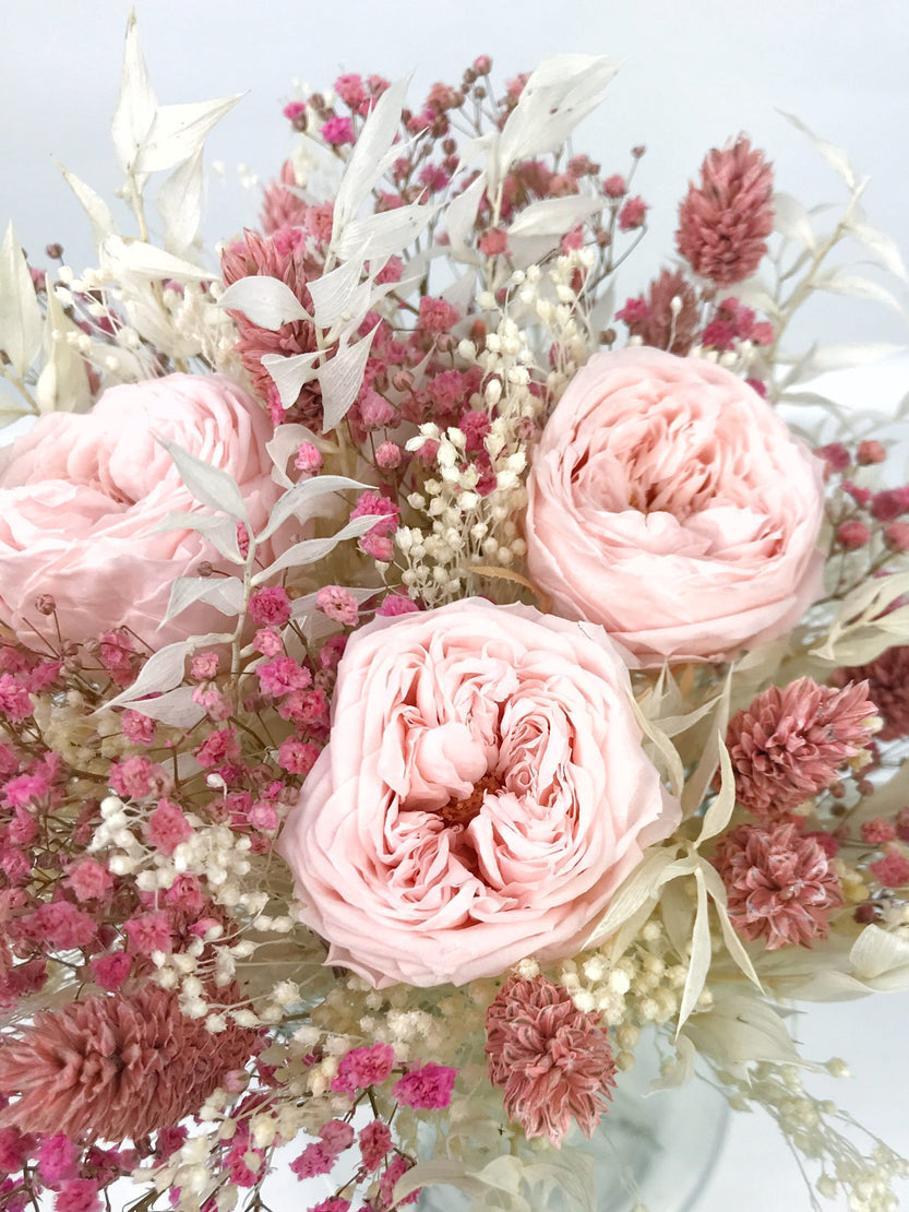 Bouquet avec roses anglaises stabilisées - Bouquet