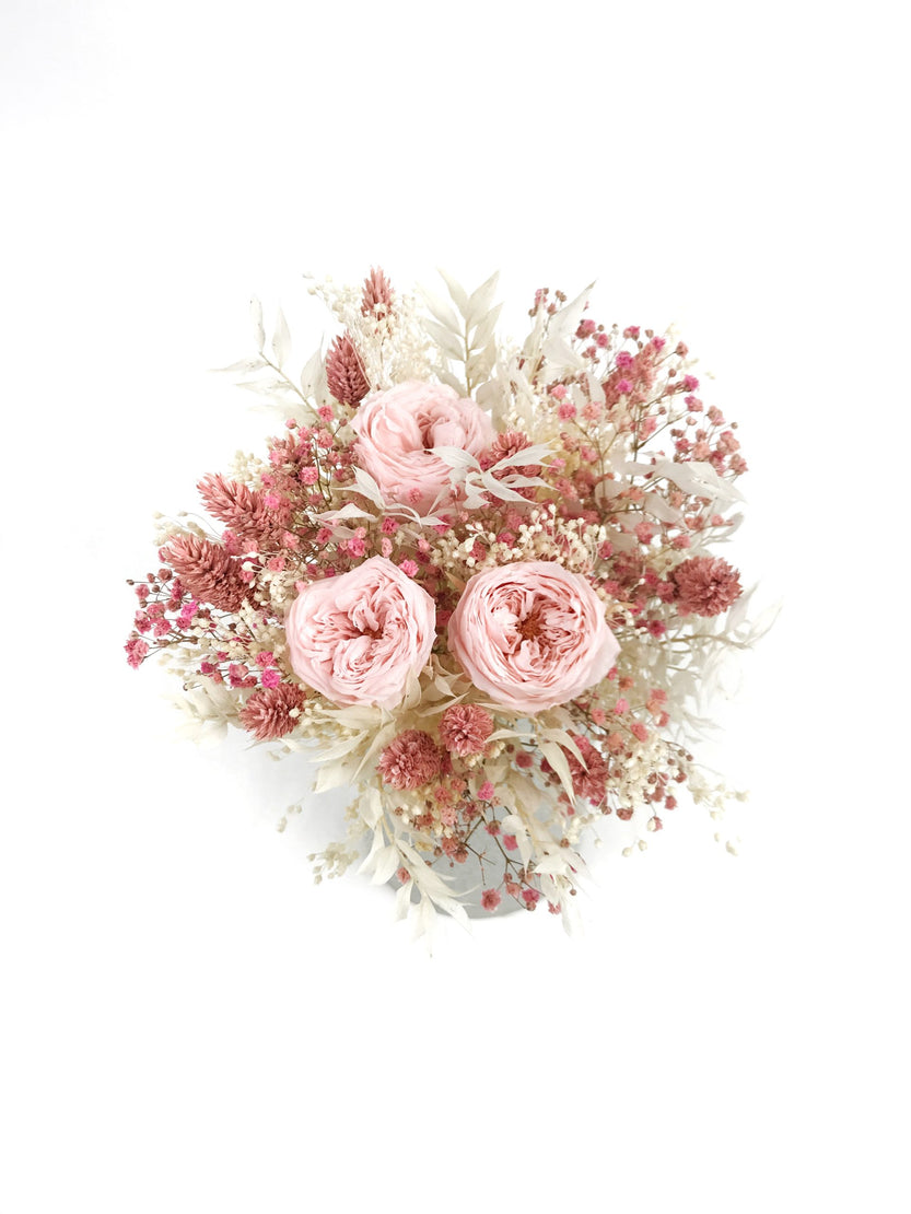 Bouquet avec roses anglaises stabilisées - Bouquet