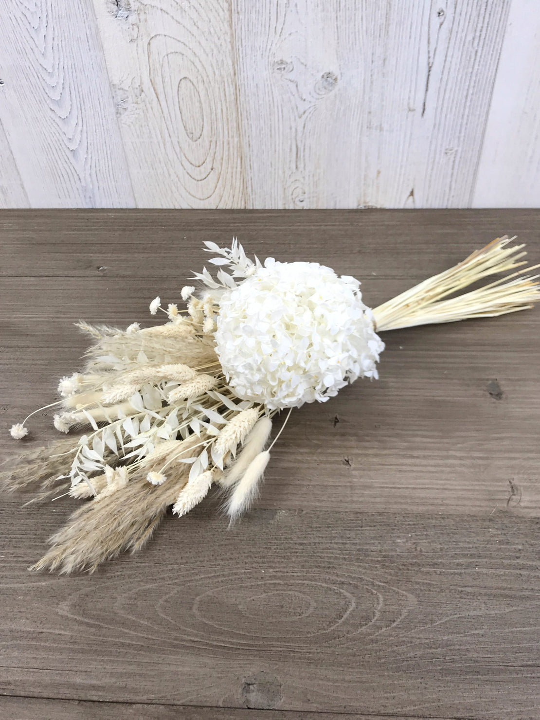 Bouquet de fleurs séchées avec hortensia stabilisée - Bouquet