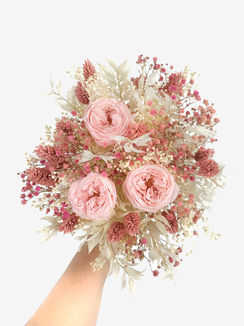 Bouquet avec roses anglaises stabilisées - Bouquet