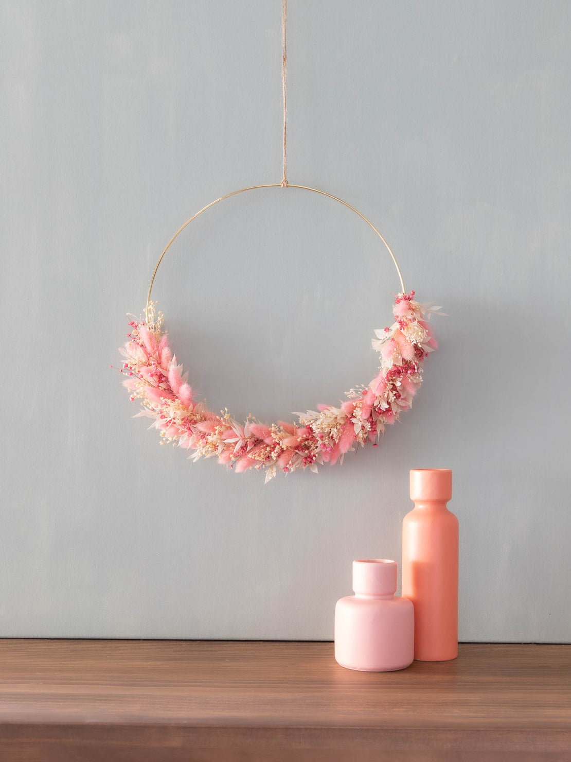 Couronne de fleurs séchées naturelle