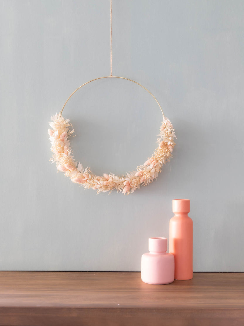 Couronne de fleurs séchées naturelle