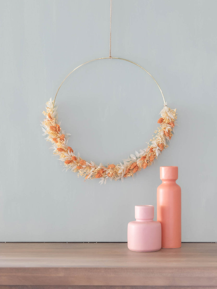 Couronne de fleurs séchées naturelle