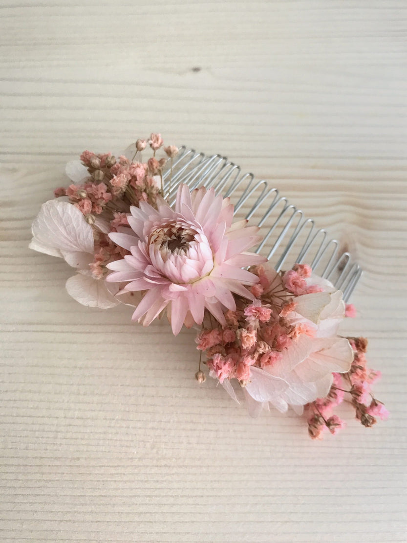 Peigne en fleurs stabilisées