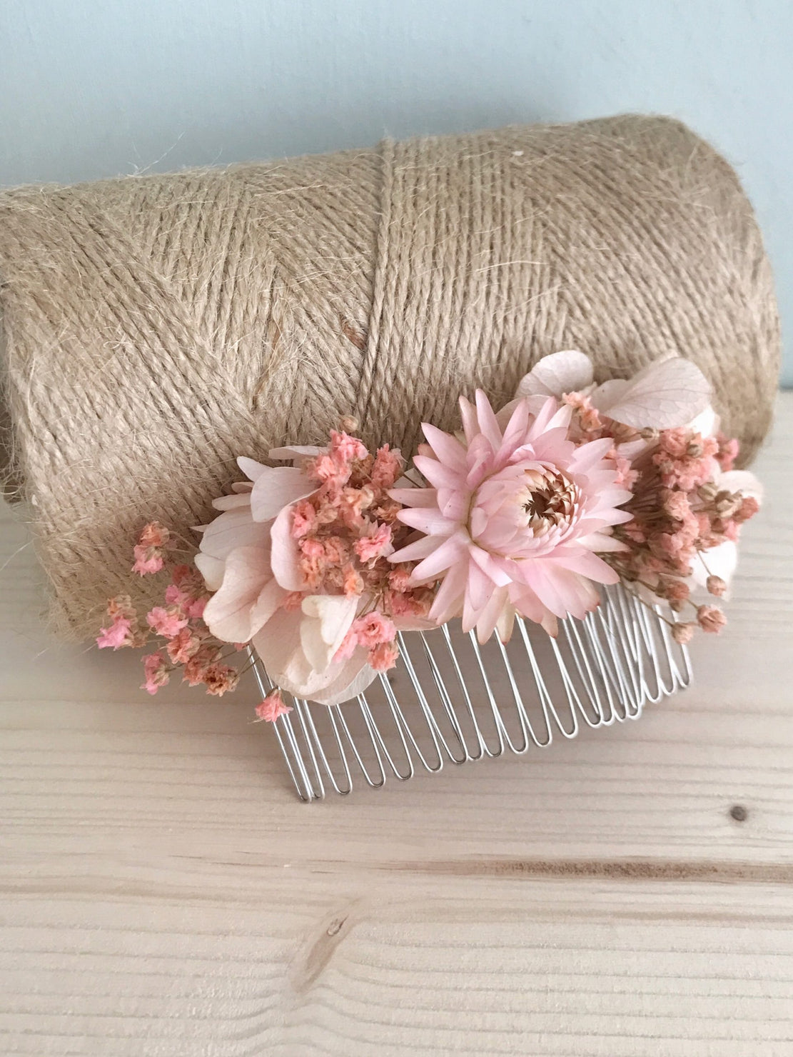 Peigne en fleurs stabilisées