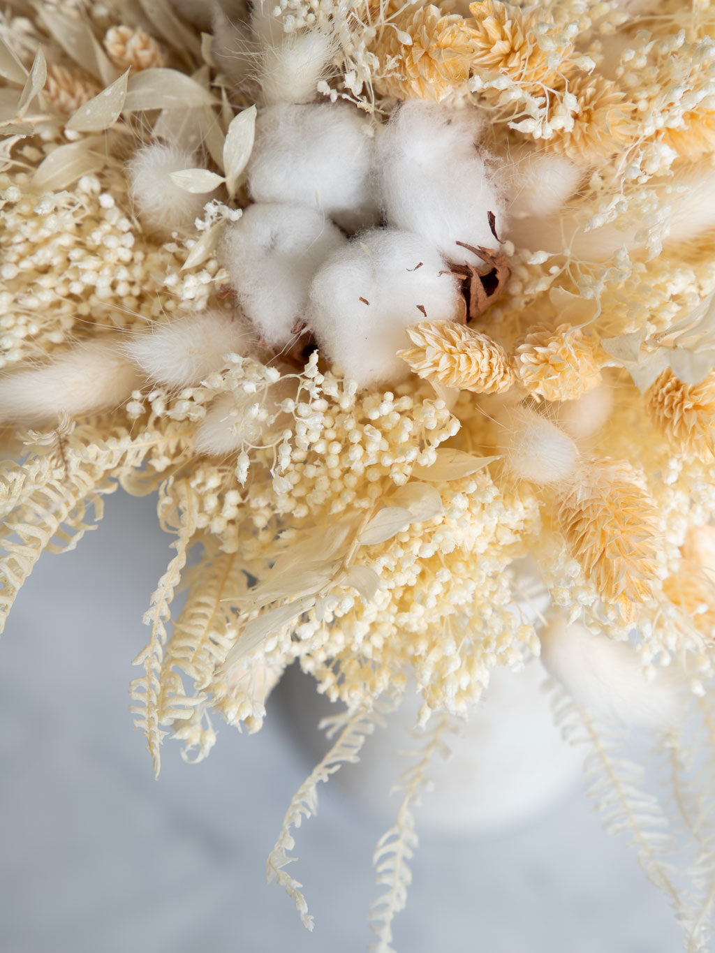 Bouquet avec fleurs de coton séchées - Bouquet