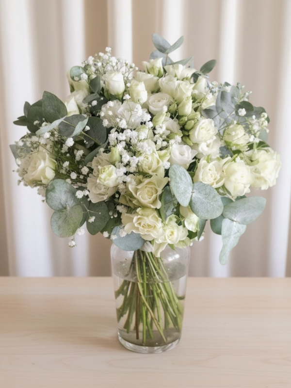 Bouquet of white flowers - Large bouquet "Fleurs de Neige"