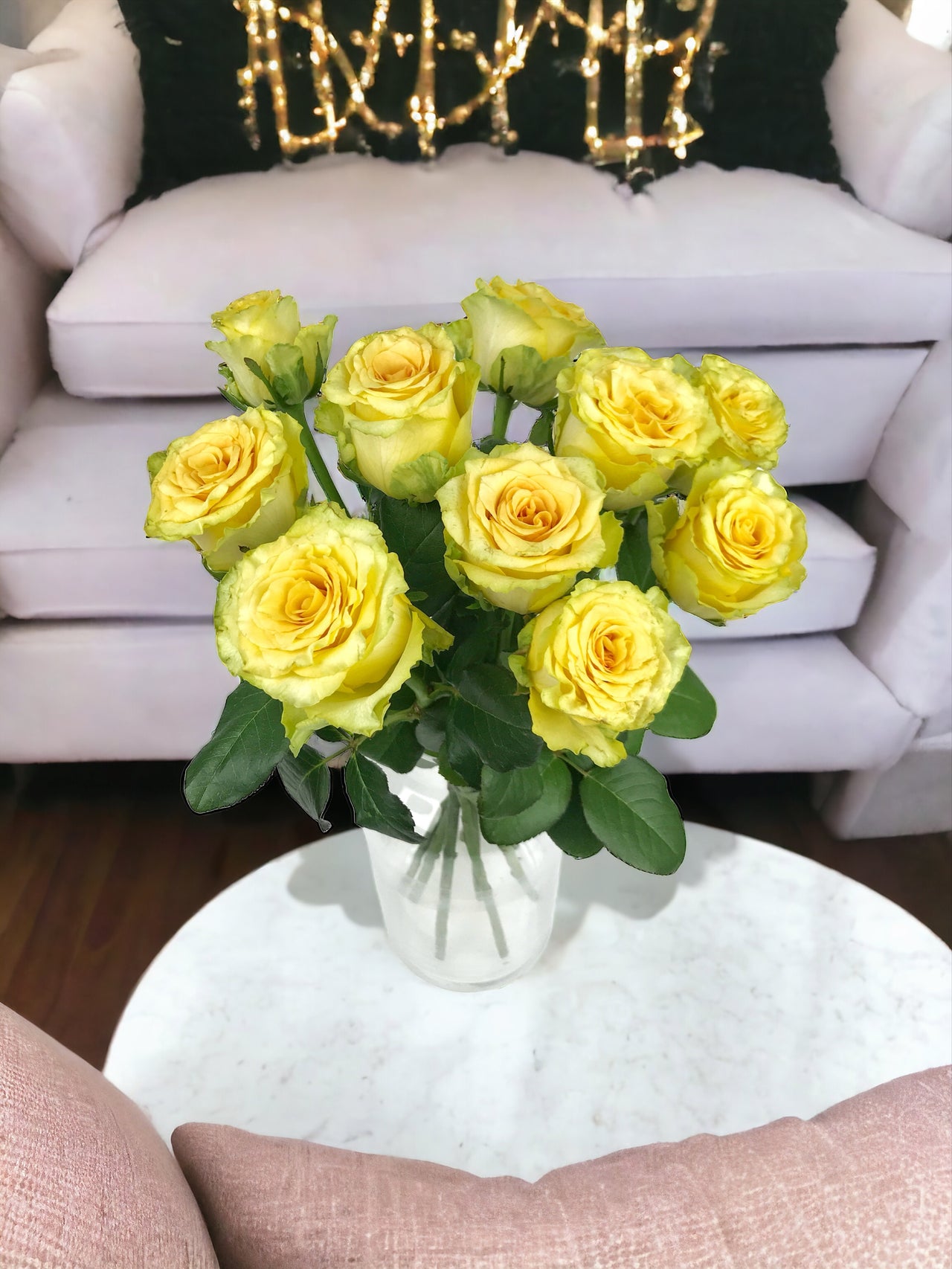Bouquet de 10 Roses jaunes