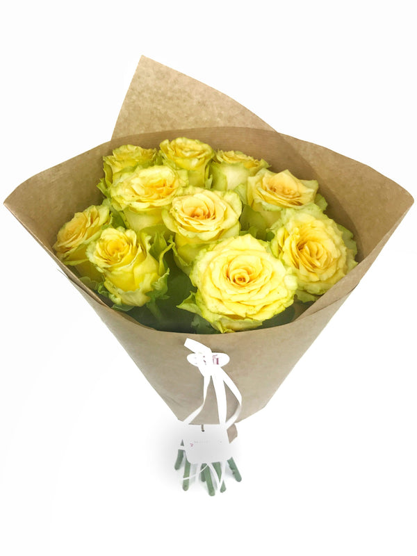Bouquet de 10 Roses jaunes