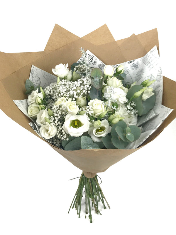 Birthday bouquet with white flowers - Bouquet "Fleurs de Neige"