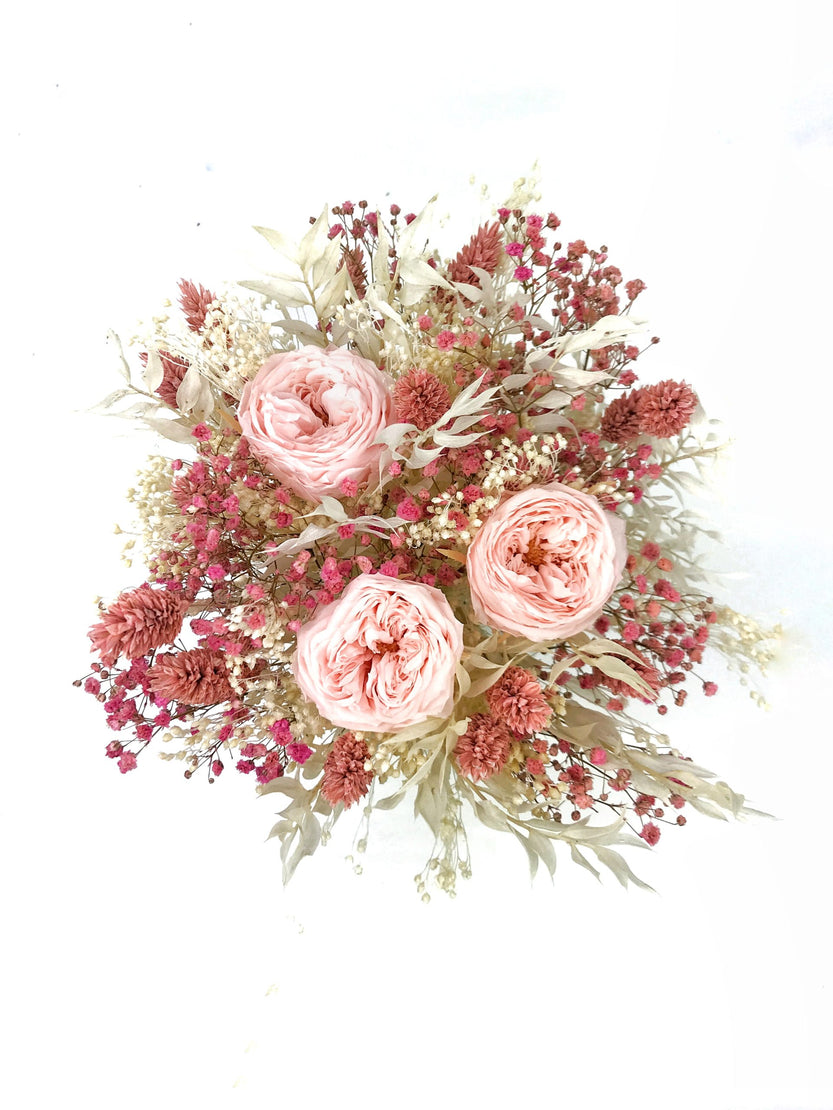 Bouquet avec roses anglaises stabilisées - Bouquet 