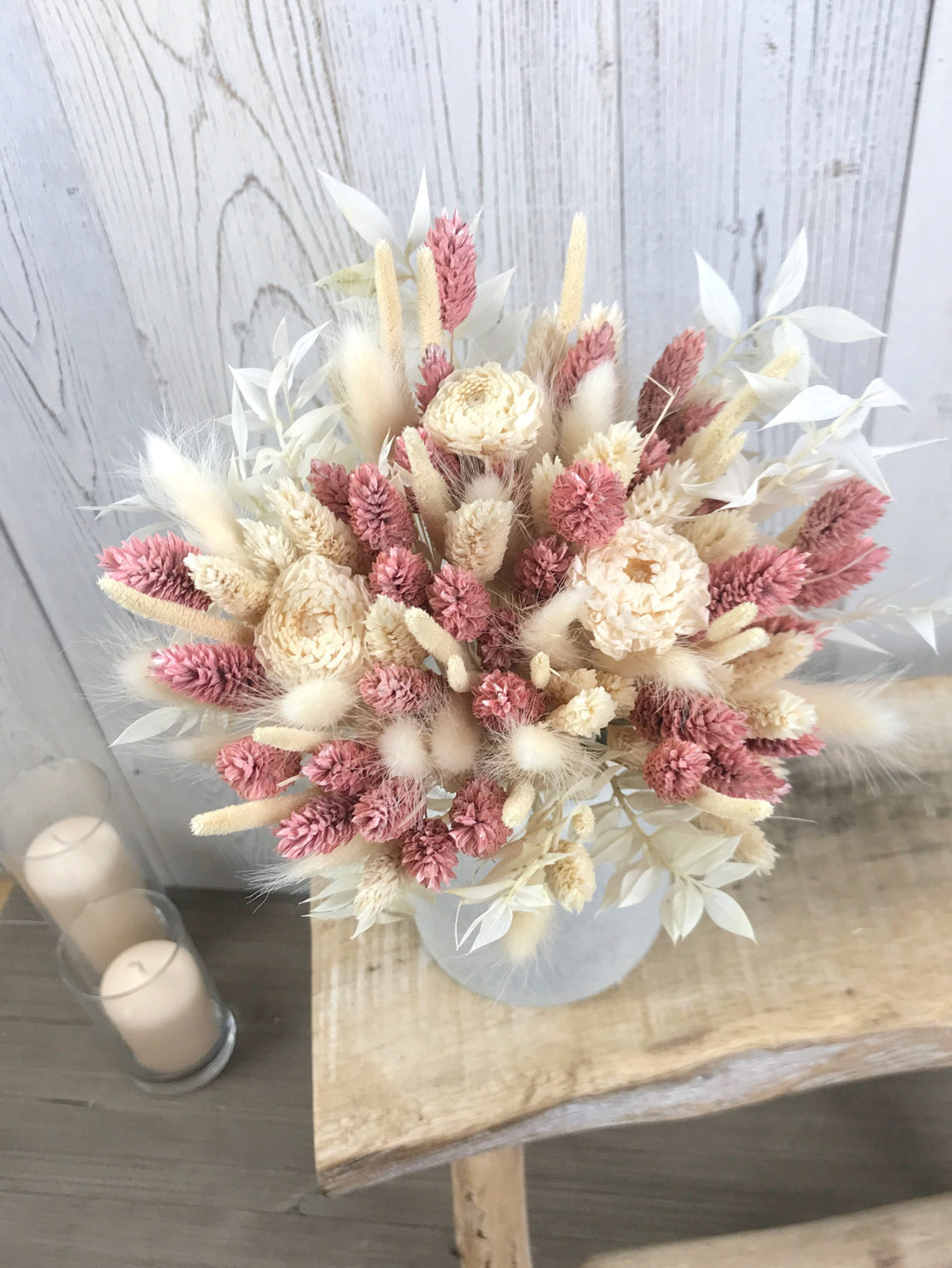 Bouquet de fleurs  stabilisées avec petit dahlias  - Bouquet 