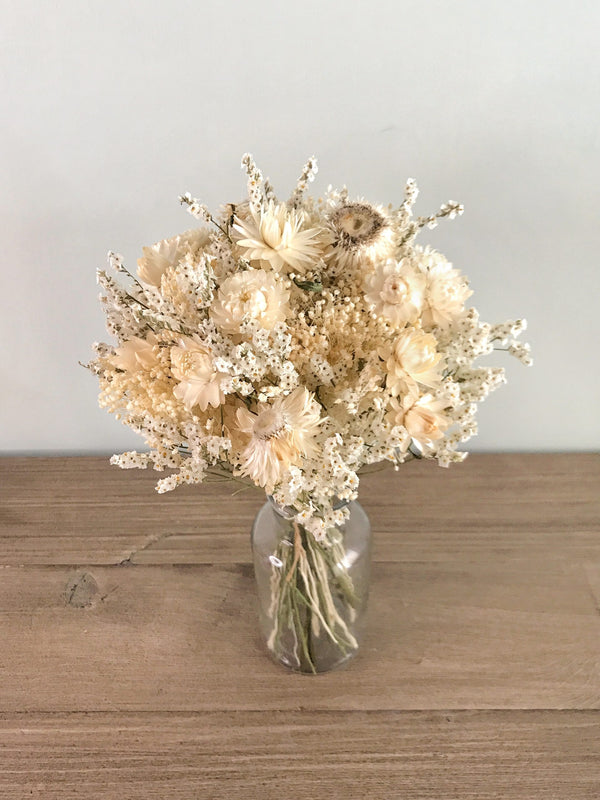Bouquet of white dried flowers - Bouquet "Elicriso"
