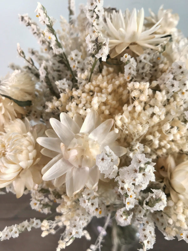 Bouquet de fleurs séchées blanches - Bouquet "Elicriso"