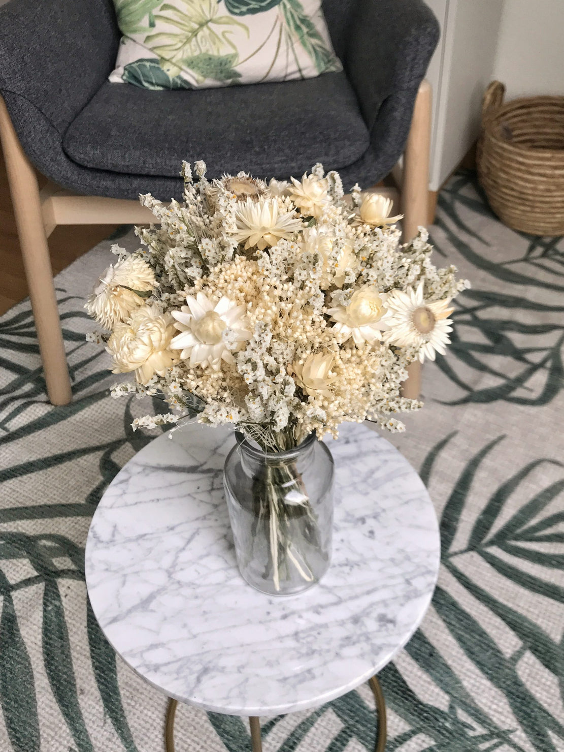 Bouquet de fleurs séchées blanches - Bouquet 