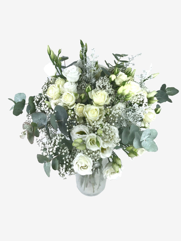 Bouquet  anniversaire avec fleurs blanches - Bouquet "Fleurs de Neige"