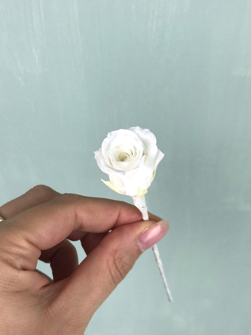 Two small rose spikes stabilized wedding hair decoration, wedding decoration