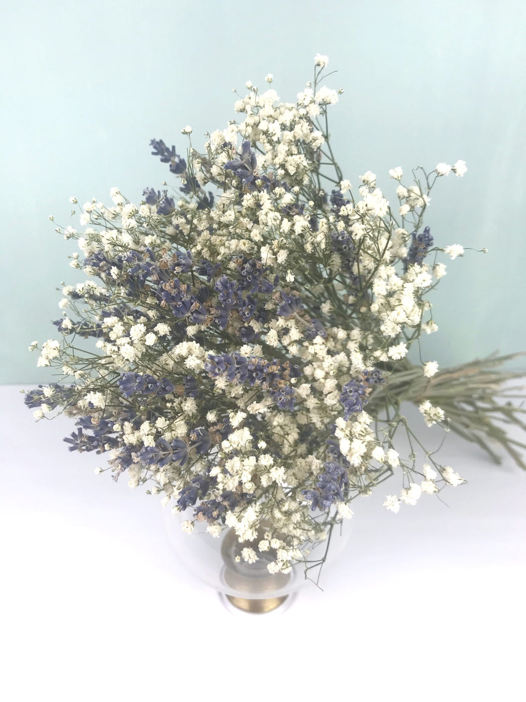 Bouquet de gypsophile blanche stabilisée et lavande - Bouquet « Luna »