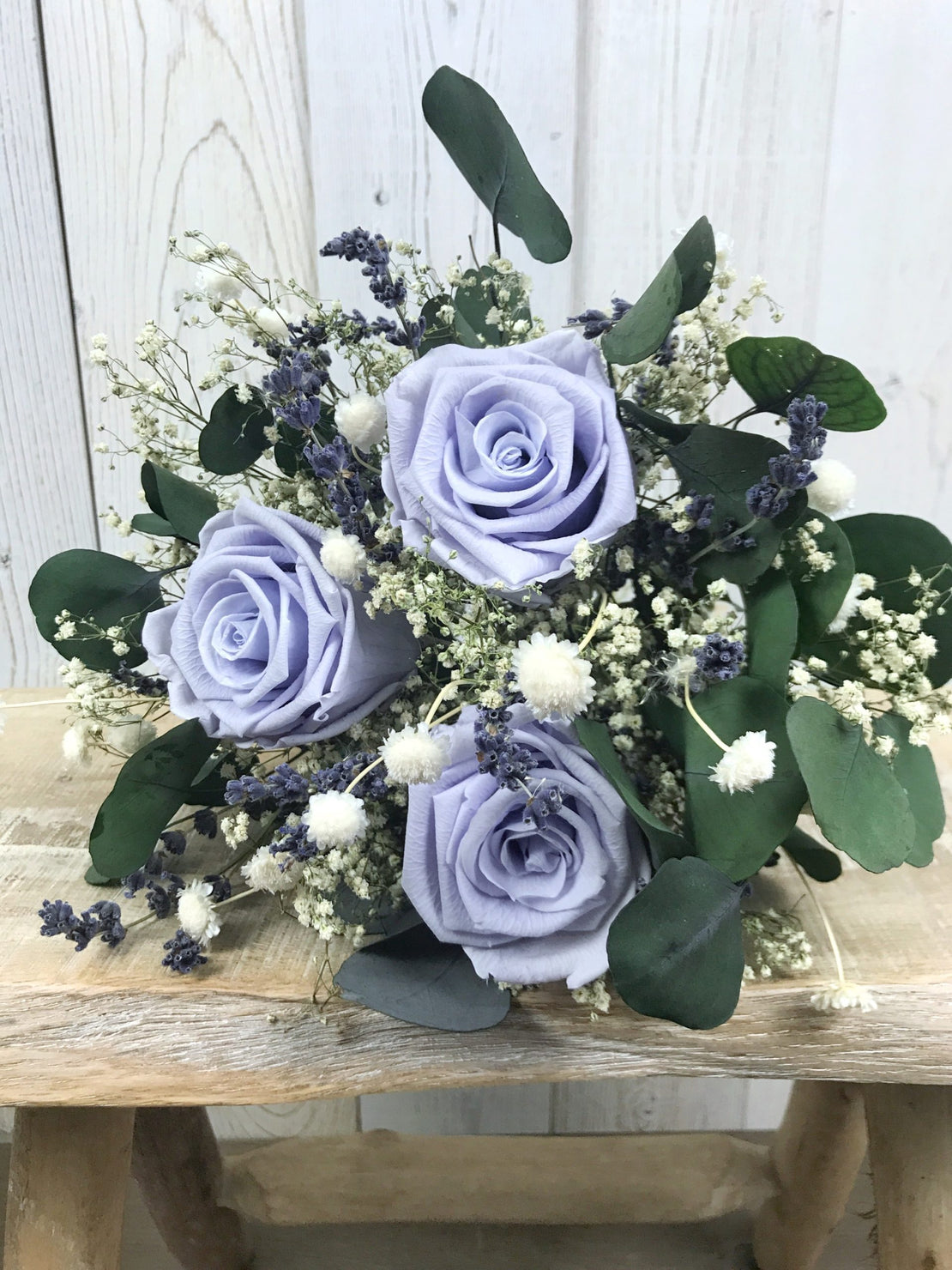 Bouquet with eternal roses and dried lavender - Bouquet “Tiffany”