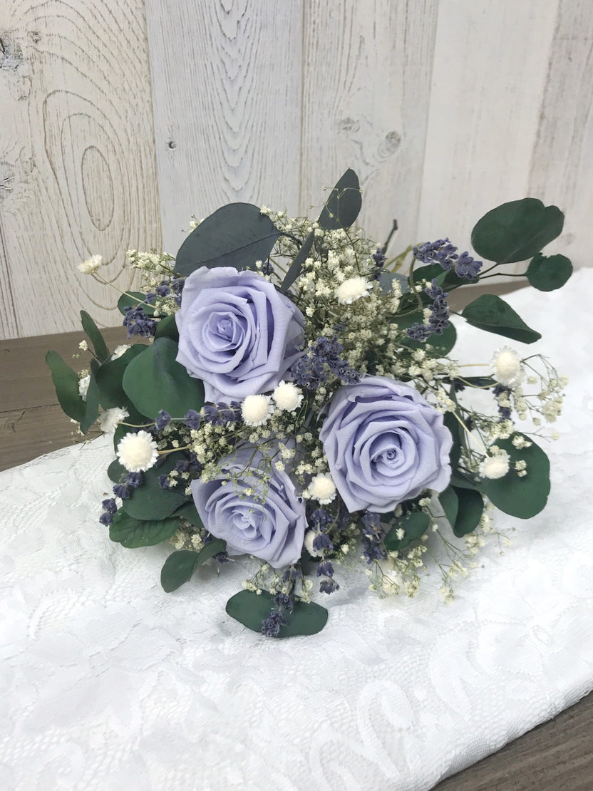 Bouquet avec roses éternelles et lavande séchée - Bouquet “Tiffany”