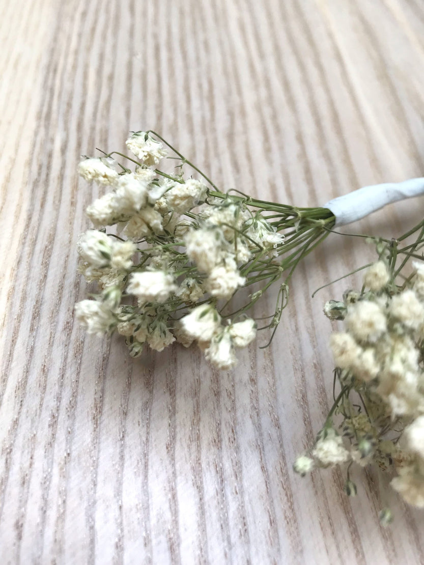 Two stabilized gypsophila spikes wedding hair decoration
