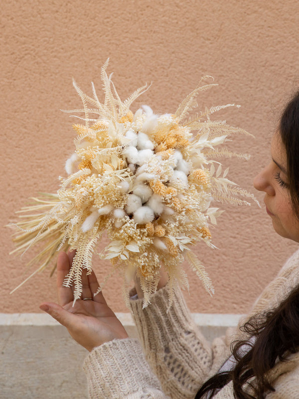 Bouquet avec fleurs de coton séchées - Bouquet "Cotton"